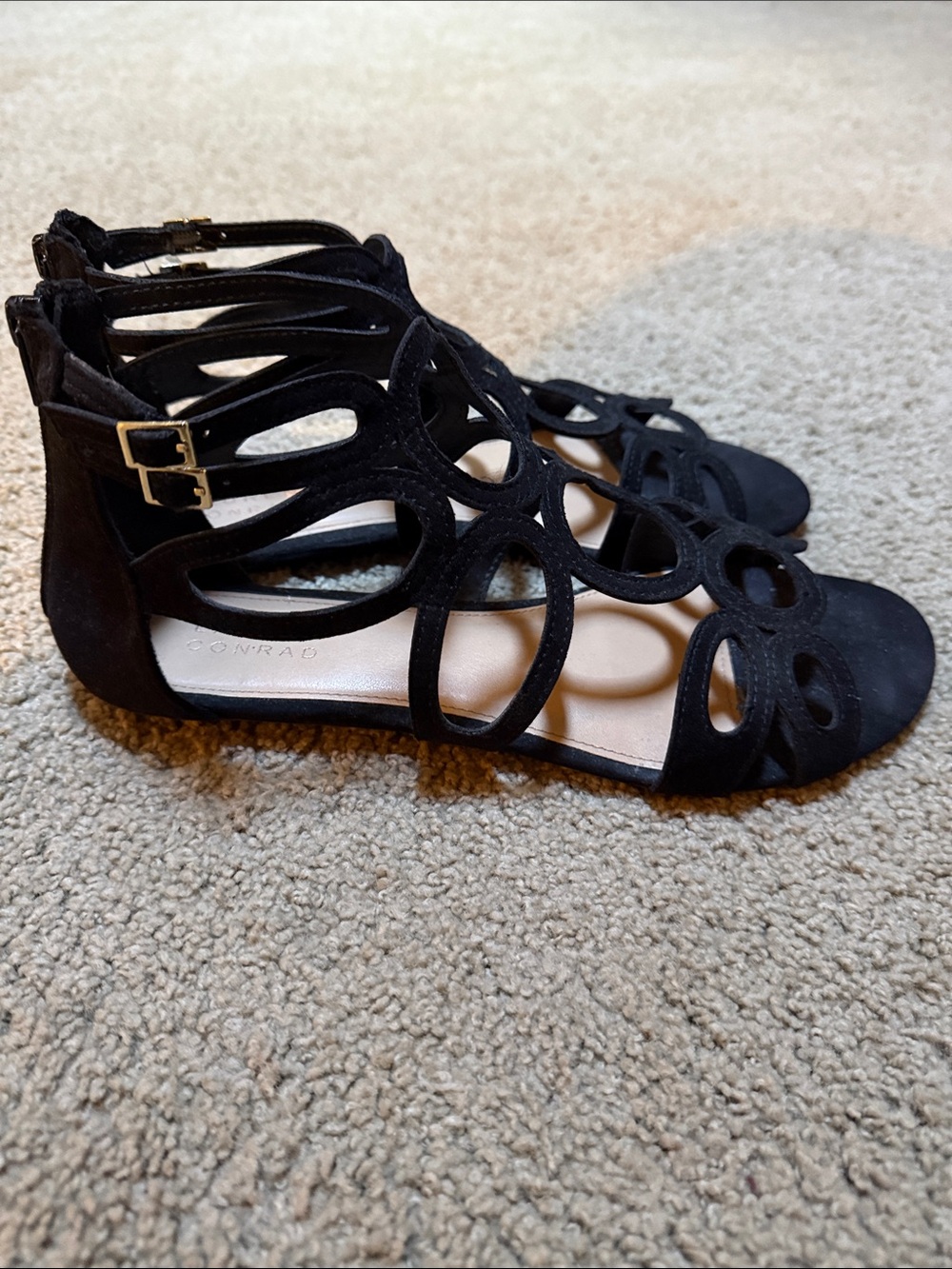 LC Lauren Conrad Black Circle Cutout Dress Sandals - Picture 2 of 4